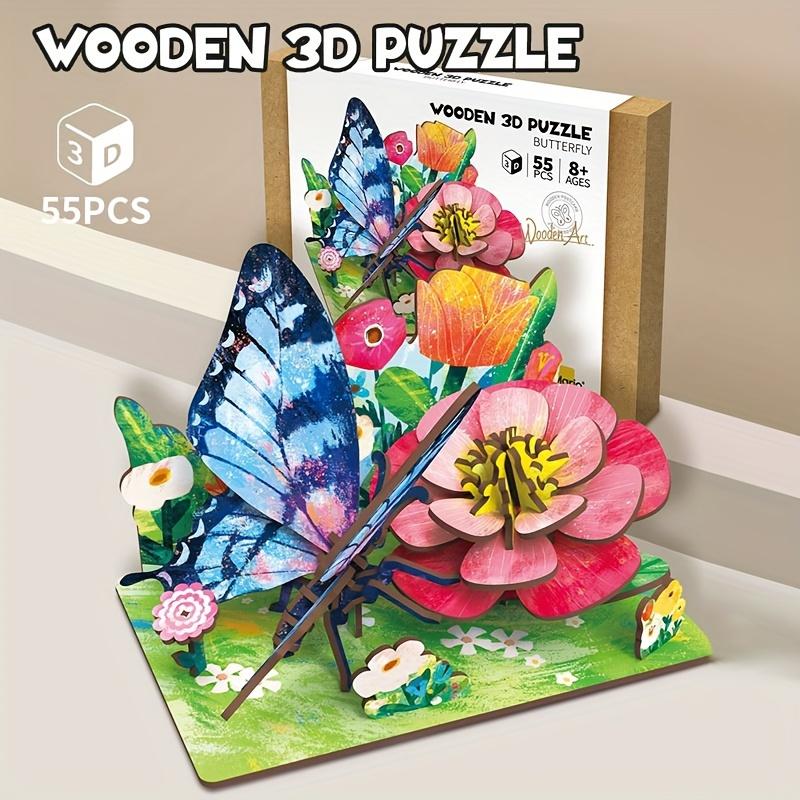 Creative 3D Wooden Puzzle Animal Model, DIY Assembly, Kids Educational Gift