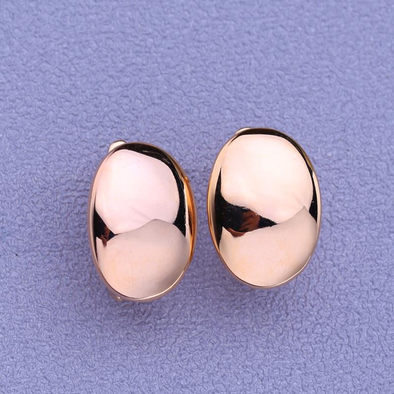 MINTHA Clip Earrings Trendy Fashion Jewelry Oval Stud Earrings For Women Rose Gold Color Earrings