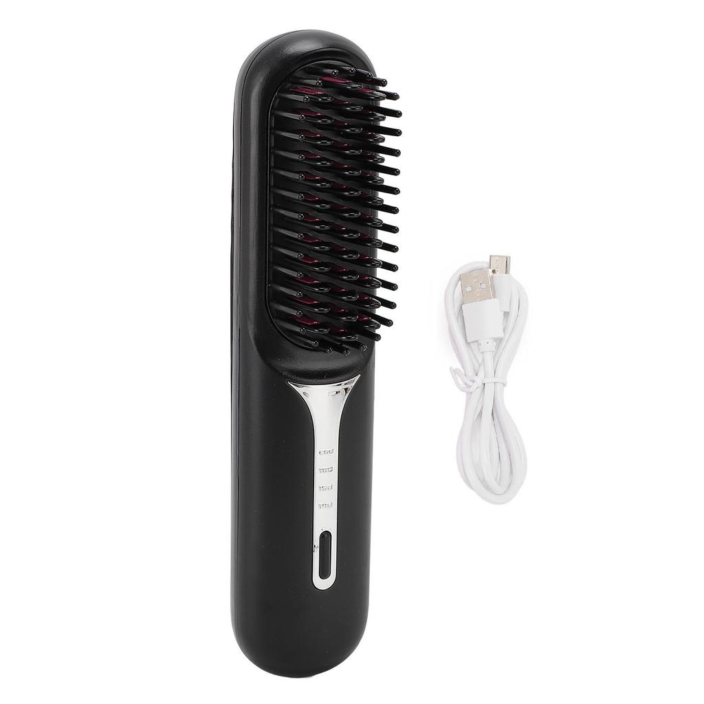 Cordless Hair Straightening Comb Rechargeable Negative Ions Quick Heating Hair Straightener Brush