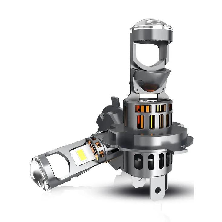 2PCS Ultra Powerful H7 H4 Mini LED Lens Bulbs 6000K White Headlight Plug and Play for Car Headlamp Lights