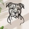 1 Stück Minimalistische American Staffordshire Terrier Metall Wandkunst, Wohnzimmer Garten Dekoration, Weihnachts Thanksgiving Geschenk für Hundeliebhaber