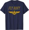 Chemise Bleu Marine Vol Ailes d'Officier Naval Classiques Ailes de Pilote Taille S-5XL T-Shirt Unisexe