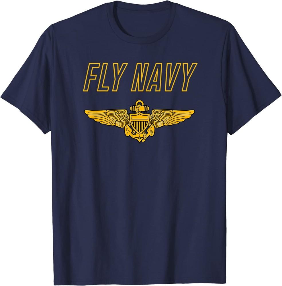 Chemise Bleu Marine Vol Ailes d'Officier Naval Classiques Ailes de Pilote Taille S-5XL T-Shirt Unisexe