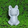 Bulldog Figurine No See No Speak Bulldog Ornament Handmade Resin Hear No Evil Dog Statue