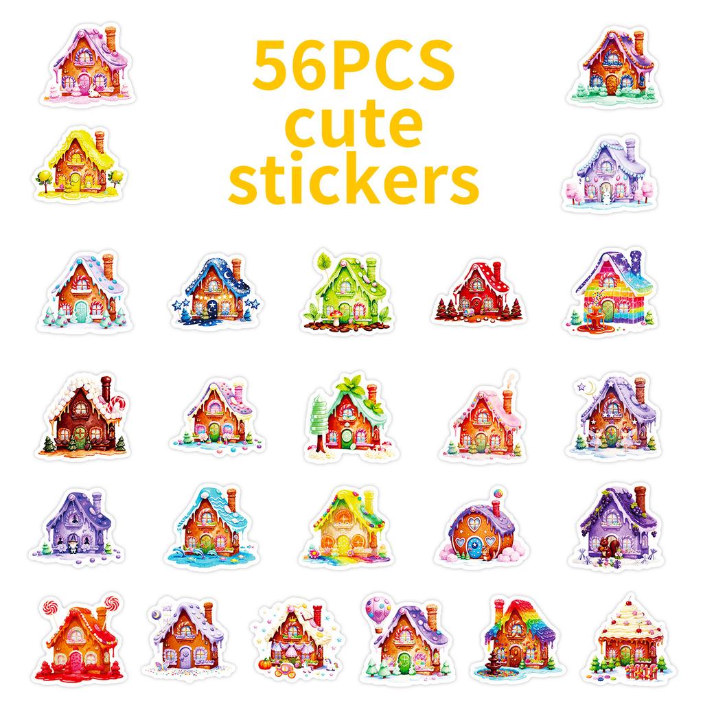 56 Dream Warm Candy House Graffiti Stickers Children'S Handmade Decorative Stickers Reward Toy Stickers
