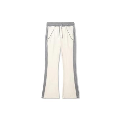 Li Ning Embroidered Flared Casual Knitted Sports Pants Women Pants Off-White AKLU234-3