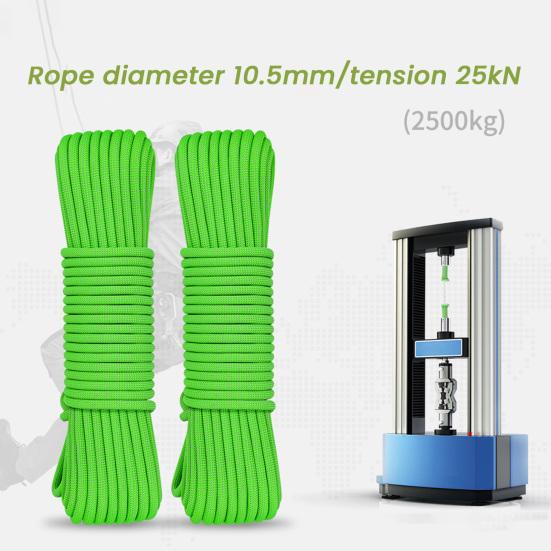 10.5MM 1M Horolezecké lano 25kN Venkovní Skalní lezení Pletené Statické lano Vysoká zátěž Slaňování Práce ve výškách Záchranné lano Horolezecké vybavení