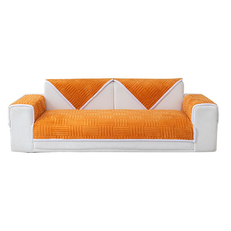 Thickened Cotton Velvet Sofa Cushion Autumn And Winter Plush Non-Slip Seat Cushion Simple Modern Straight Row Sofa Cover Cover Cloth Towel