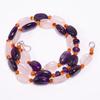 Rose Quartz Amethyst Carnelian Gemstone Beads Necklace 3-14 Mm 18" UB-8164 UB-8164