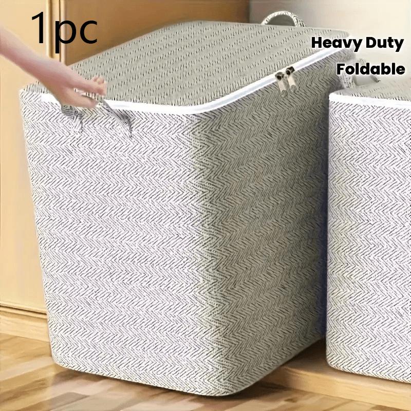 Scatola portaoggetti pieghevole di grandi dimensioni, organizer in tessuto resistente con design a coperchio ribaltabile