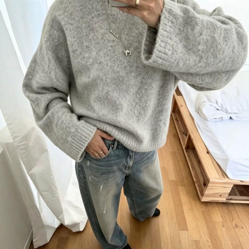 Maglione da donna autunno 2026, oversize, tinta unita, lavorazione a maglia morbida, casual, ampio, girocollo, pullover