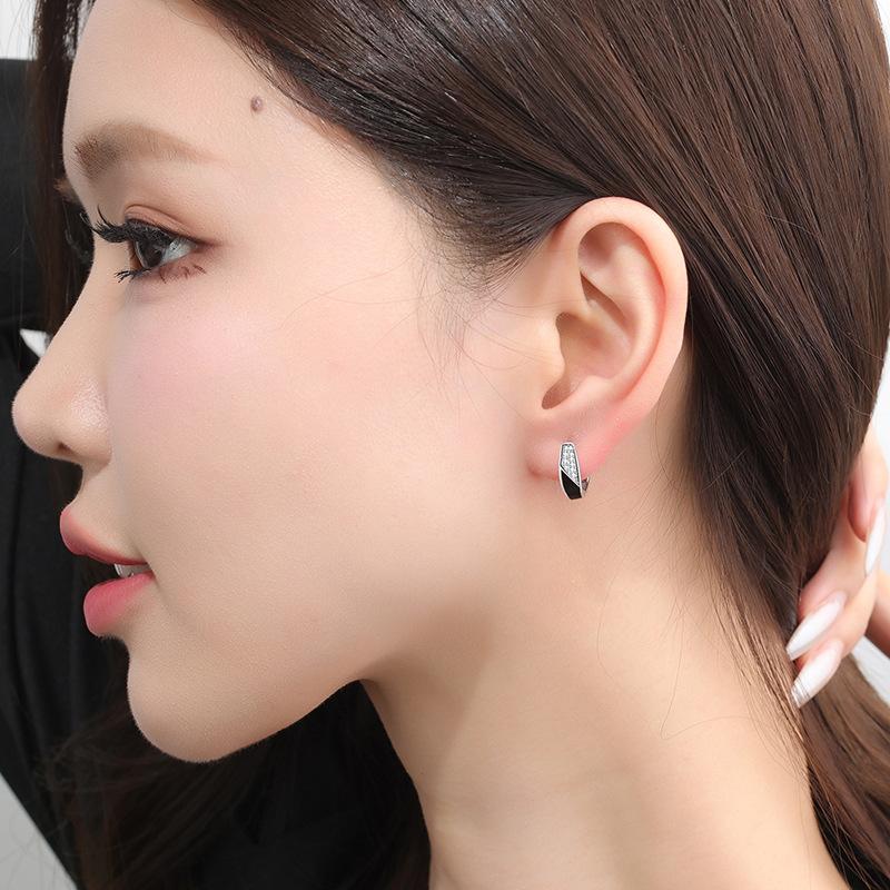 925 Sterling Silver Earrings Inlaid With Zircon Crystal Flower Earrings Charm Jewelry For Women Gift Engagement Ear Cuff