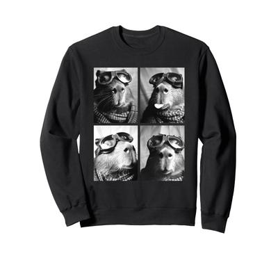 Cute Capybara Snow Goggles Funny Forest Animal Winter Sweatshirt