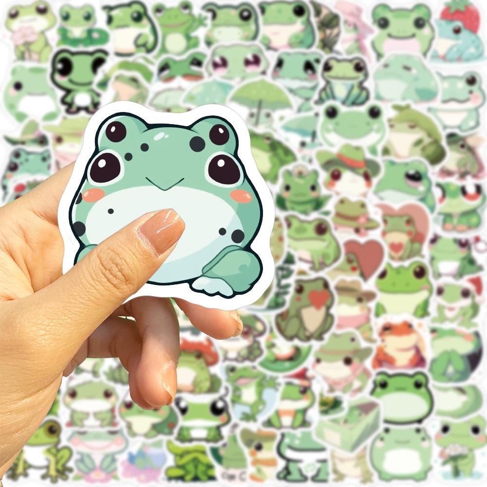 100 Small Size Cartoon Frog Doodle Stickers Decorate Guitar Notebook Suitcase DIY Waterproof