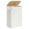 Bamboo Laundry Basket White Standing