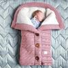Velvet-Lined Knitted Baby Stroller Sleep Sack