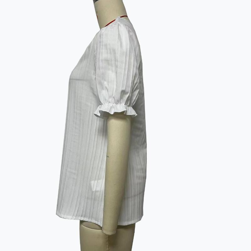 Summer Holiday Fashion Hollow Out Short Sleeve Women's Shirt