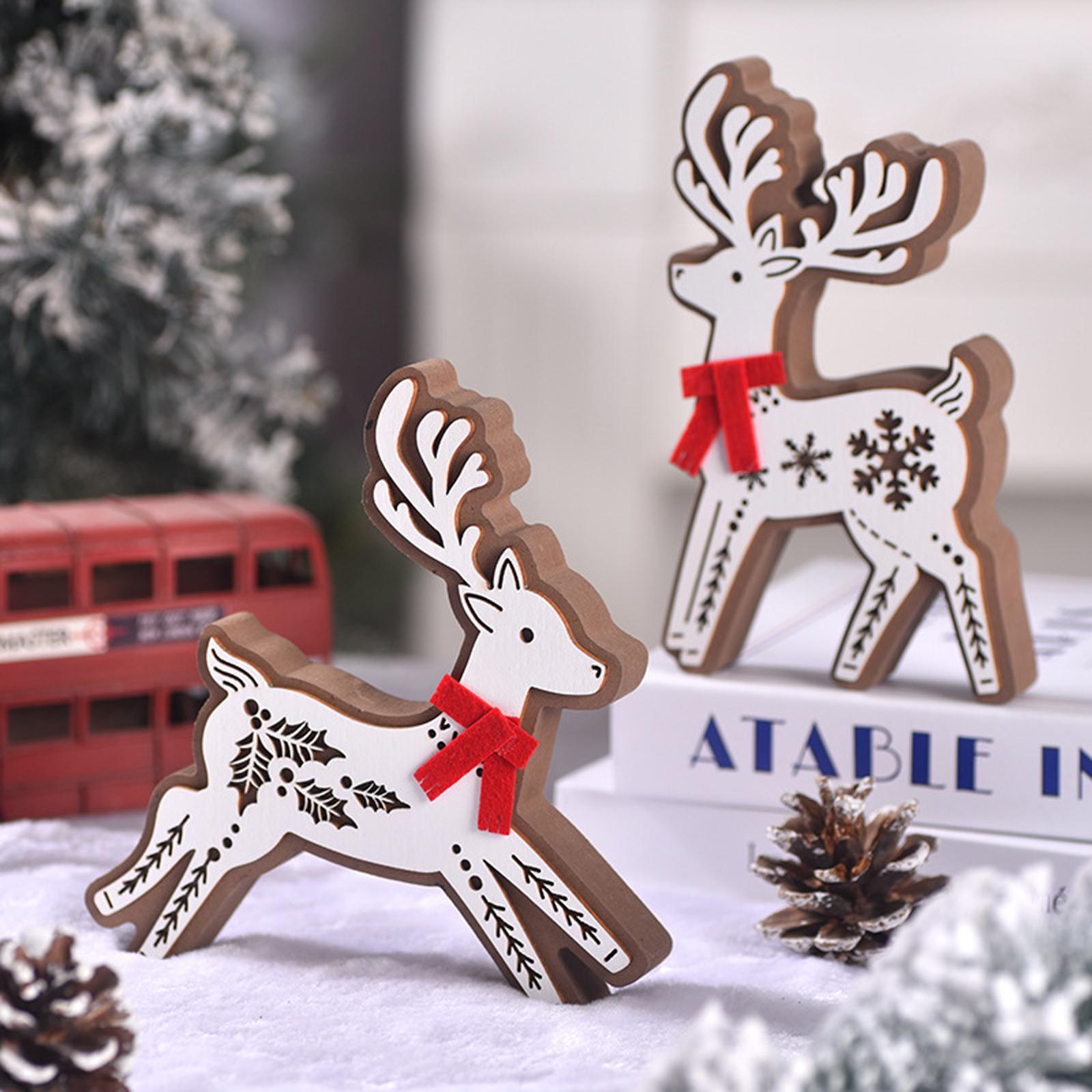 

Рождественский лось Деревянные украшения Рождественские украшения Украшения в виде оленей Рождественское украшение для стола окна Олень One Size