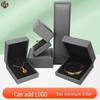 Brushed Silver Gray Jewelry Storage Box for Rings, Pendants, Bracelets, Necklaces with Logo