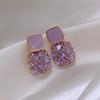 Square-shaped Trendy Purple Square-shaped Fashion Commuting Earrings and Ear Pendants for Accessories.