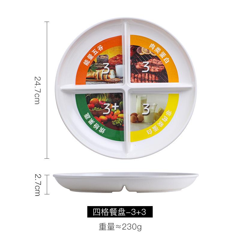 Commercial Divided Dining Plate Imitation Porcelain Melamine Tableware
