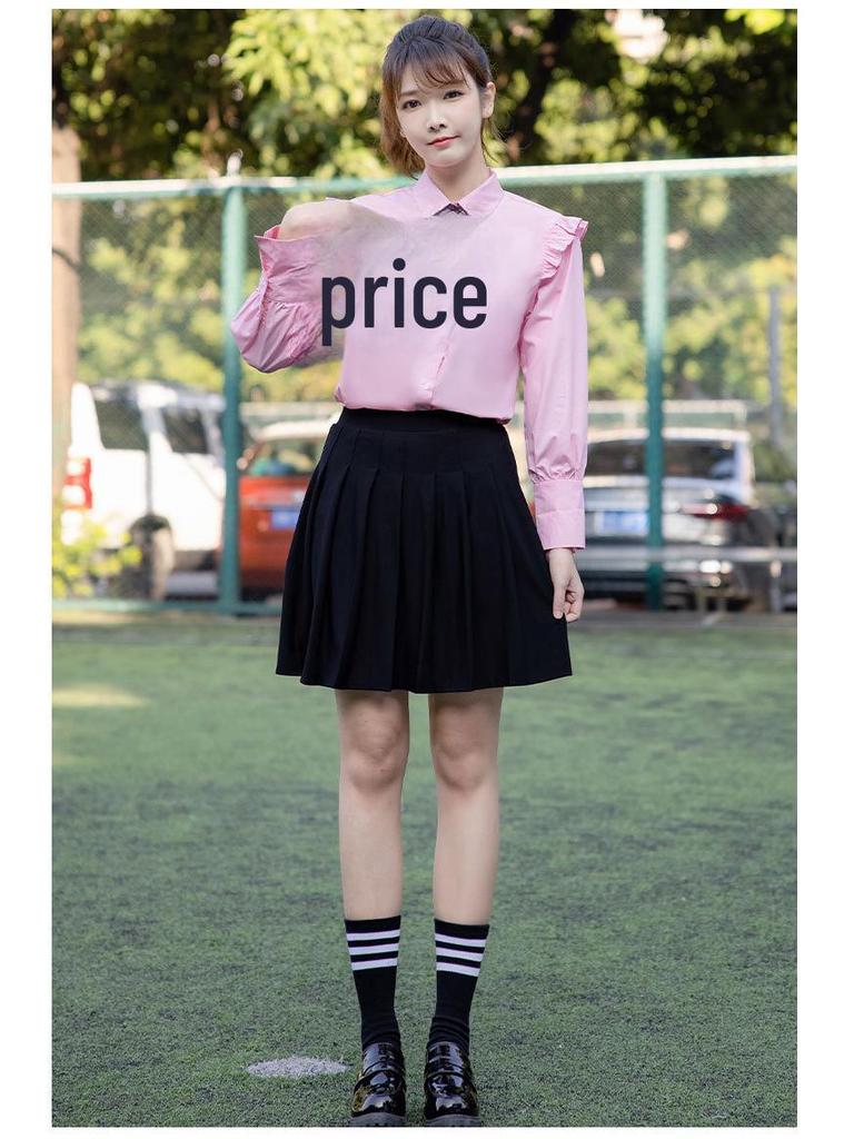 Women's College Style Long-Sleeve Shirt Dress - 2022 Spring Collection