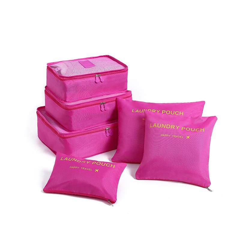 6PCS Travel Storage Bag Set for Clothes Tidy Organizer Wardrobe Suitcase Pouch Travel Organizer Bag Case Shoes Packing Cube Bag
