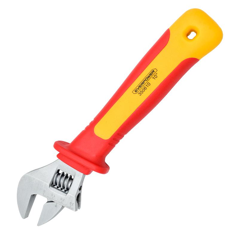 Two-Color Handle VDE Insulated Adjustable Wrench - AIBOER 350606-350612 Two-Color Handle VDE 6”