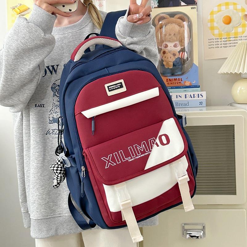 

Junior high school students large-capacity schoolbags, college students women s high-value casual backpacks, high-value multi-compartment backpacks. красный