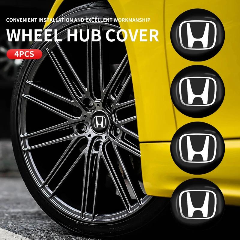 4pcs 56mm Car Wheel Center Hub Cap Rim Cover Emblem Sticker For Honda Civic Accord CRV HRV Jazz City Odyssey Vezel Accessories