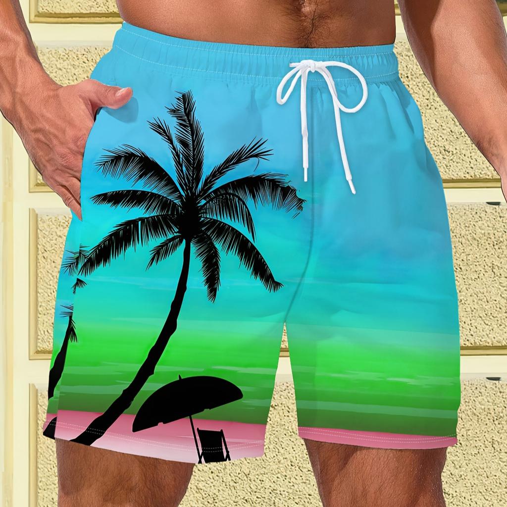 Summer Men's 3D Printed Beach Pants Fashion Versatile Trend Breathable Casual Vacation Style