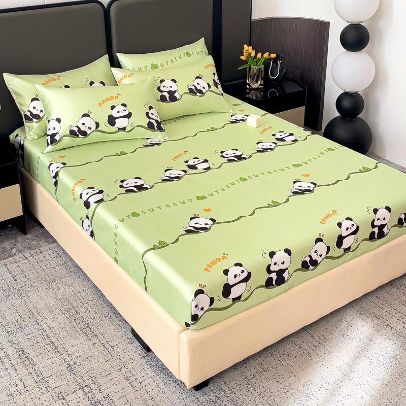 Saltea nouă imprimată din mătase de gheață, covoraș din mătase de gheață, husă protectoare de saltea antiderapantă, covoraș moale pentru aer condiționat de vară, saltea