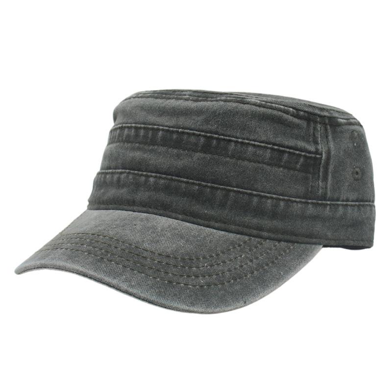 Washed Retro Flat Top Hat Four Seasons Men'S Sun Hat Outdoor Sports Hat