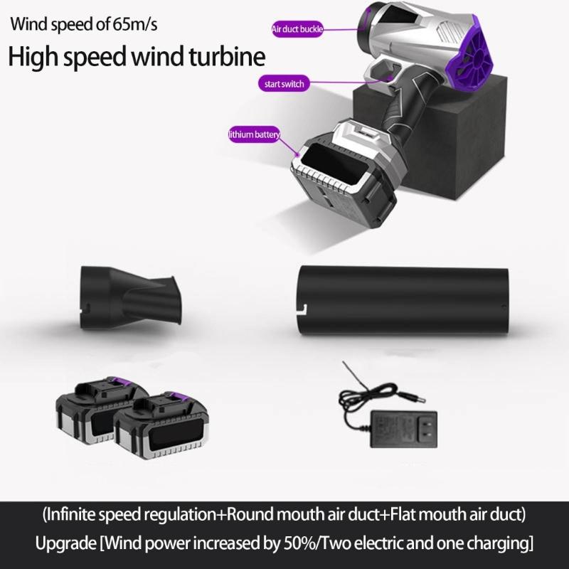 Highly Power Cordless Leaf Blower With 2Batteries For Outdoor Cleaning 110V Powerful Motor Light Weights Ergonomic Grip