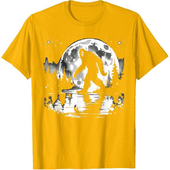 Moon Bigfoot Sasquatch Men Women Kids Cool Bigfoot T-Shirt