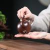 Yixing Zisha Teapot Purple-Red Clay Pear Rhyme Natural Carving Gongfu Teapot.
