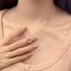 Ring smart zircon necklace women's light luxury niche design high-end bow pendant collarbone chain jewelry