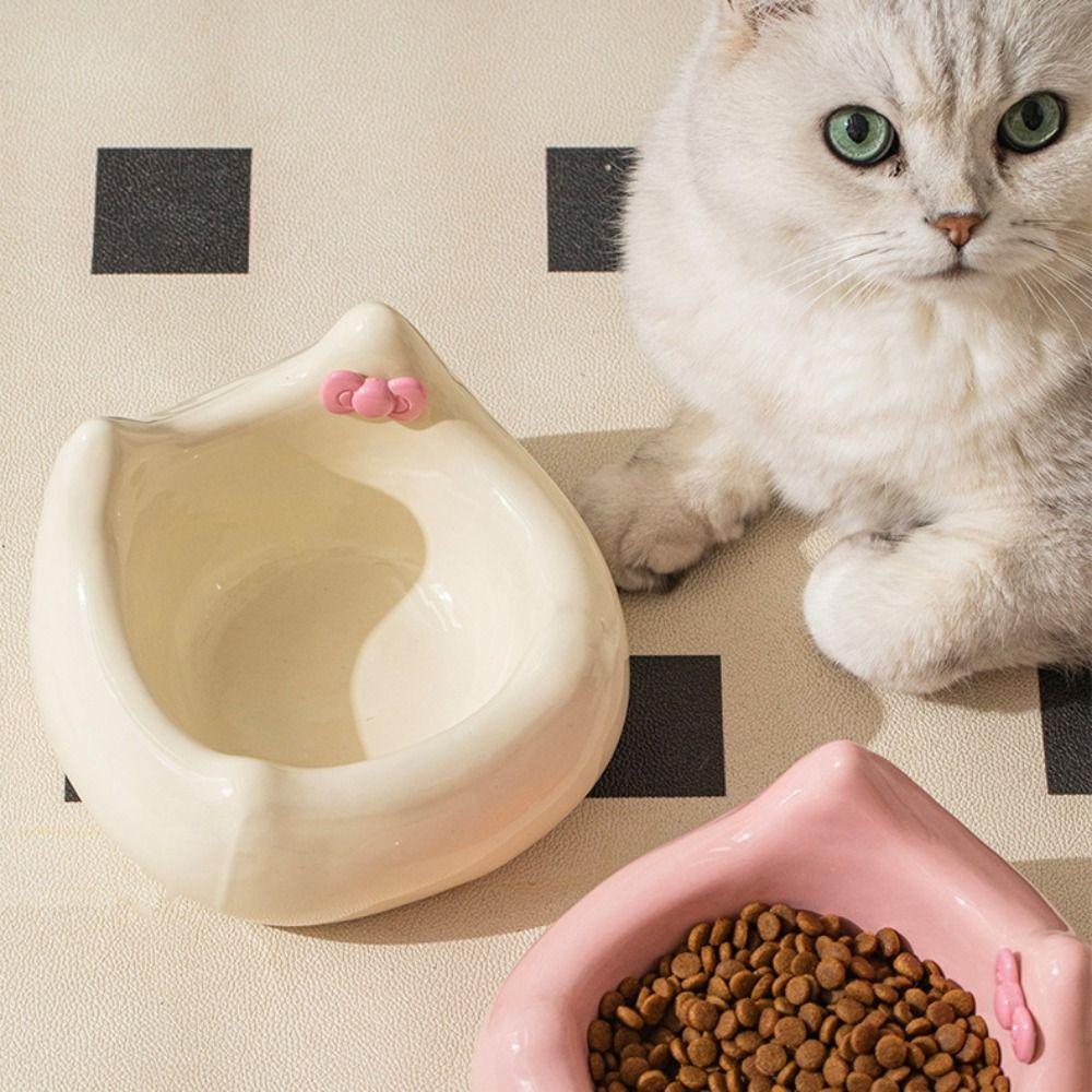 Cute Cat Bowl Ceramic Pet Drinking Feeder Pet Supplies Dog Food Feeding Basin  Water Container