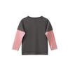 27home Children's Clothing Girl Rabbit Bottoming Shirt Spring and Autumn Kids Fake Two-Piece Long Sleeves T-shirt Baby 100% Cotton Coat