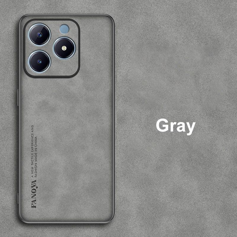 

Для Realme C63 4G чехол Роскошный чехол для телефона из искусственной кожи Для Realme C61 C63 Narzo N63 задняя крышка Матовый силиконовый противоударный защита For Realme C63 4G серый