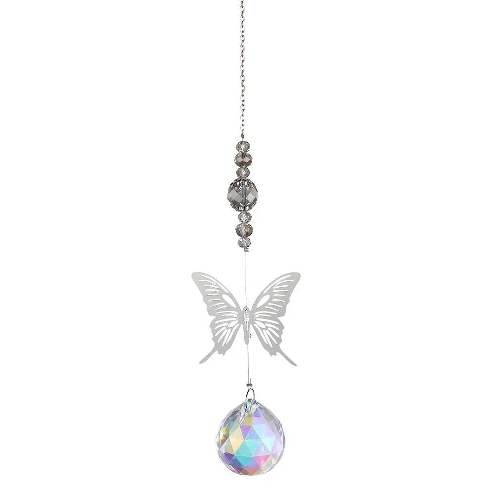 Fashion Crystal Wind Chime Moon Sun Catcher Diamond Prisms Pendant Dream Rainbow Chaser Hanging Drop Home Garden Decor