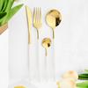 16pcs Mirror Pink Gold Flatware Stainless Steel Cutlery Set Knife Coffee Spoon Fork Dinnerware Set Western Kitchen Tableware