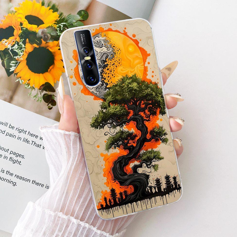 Casing For Vivo V15 Pro Cover Transparent Cute Cat Fashion Butterfly Funny Painted Phone Case For Vivo 1818