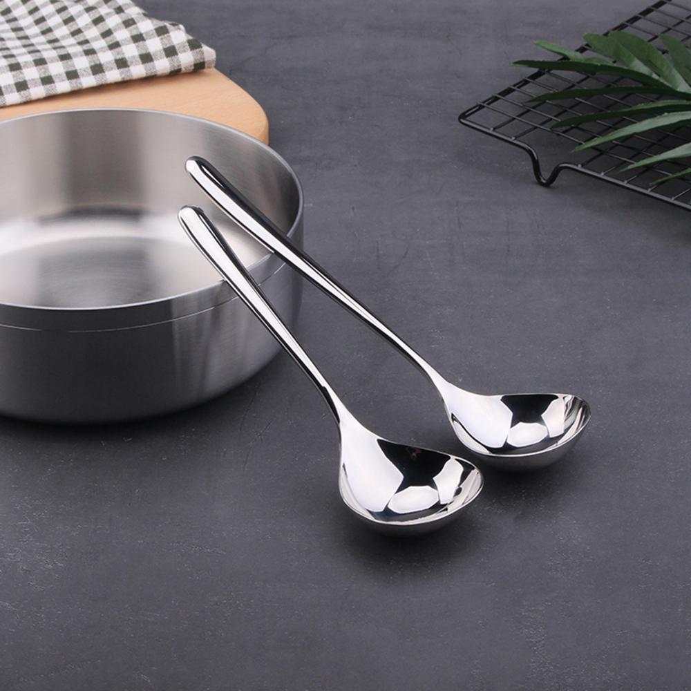 Home Dining Cooking Kitchen Tool Stainless Steel Soup Ladle Dinner Scoop Tableware Soup Spoon
