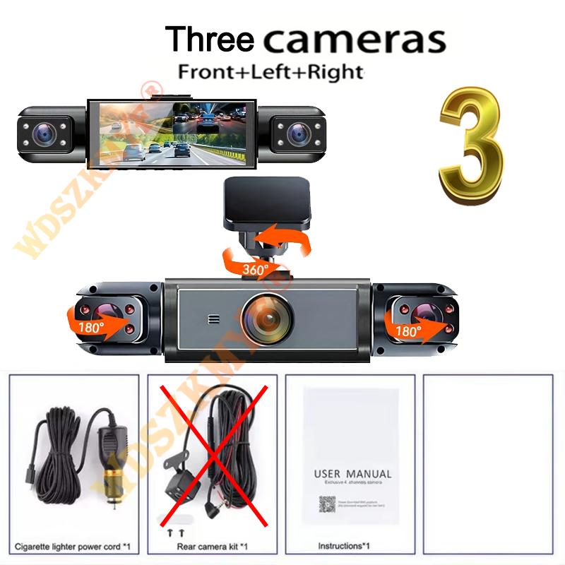 1080P Video Recorder Car 3/4 Channels 360° Dash Cam Car DVR Parking Monitor Front Right With Rear View Night Vision Black Box