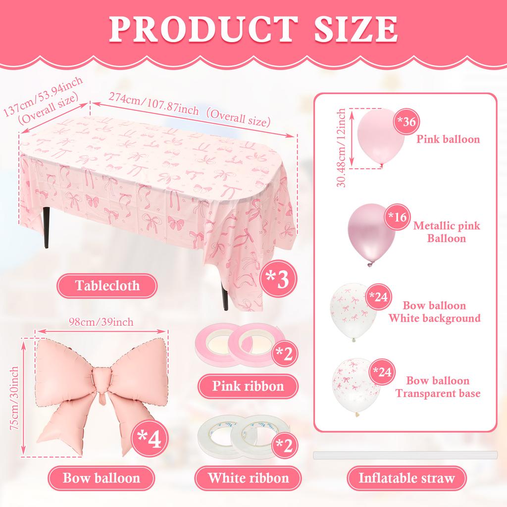 1 zestaw Różowe Balony z Kokardą Mini Balon Muszka Dekoracja Ślubna Urodzinowa Prezent na Wieczór Panieński Balon Dekoracyjny Materiały