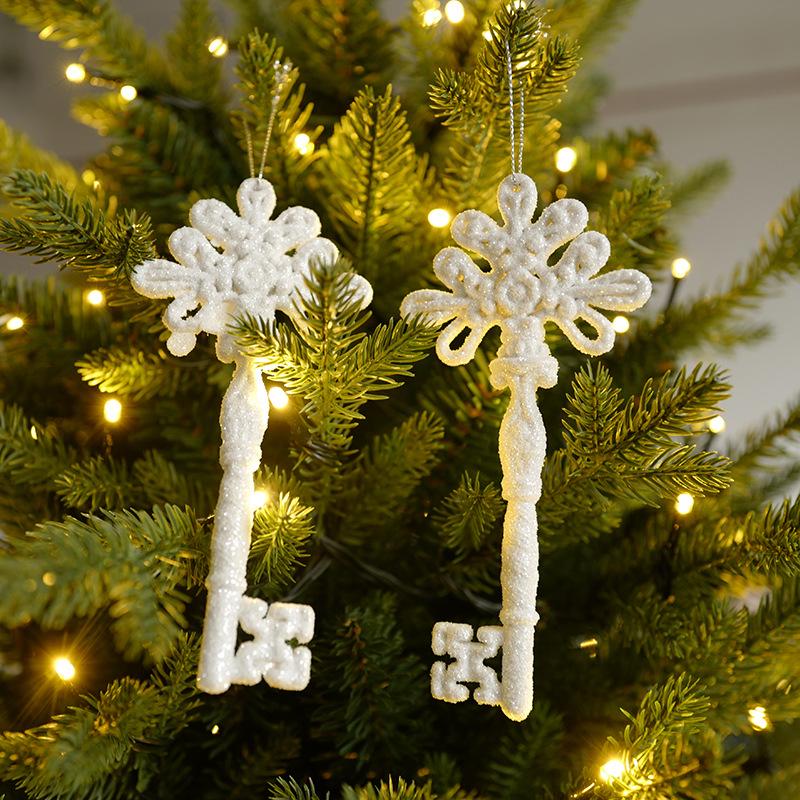 Angel Wing High Heel Christmas Ornaments with Snowflakes and Feathers, White Resin