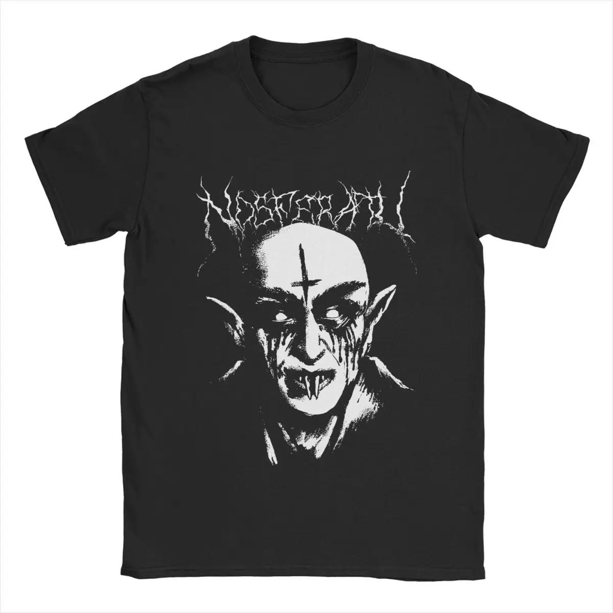 

Черные металлические мужские футболки Nosferatu модные футболки с коротким рукавом и круглым вырезом футболка 100% хлопок идея для подарка одежда XXXXXL чёрный