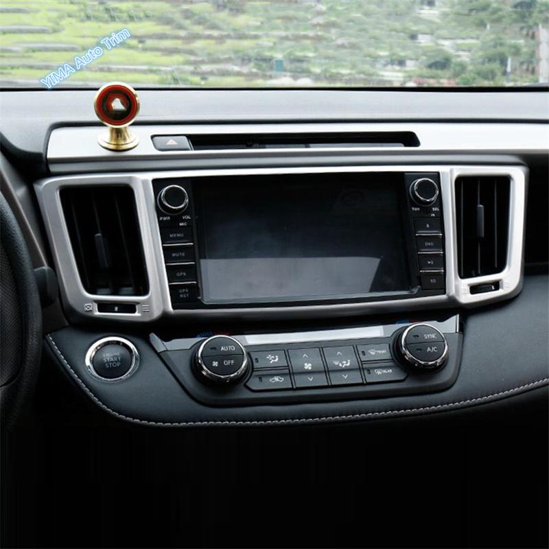 Car trument Central Control Decoration Frame Cover Trim For Toyota Rav4 Rav 4 2014 - 2018 Matte Style Interior Accessories