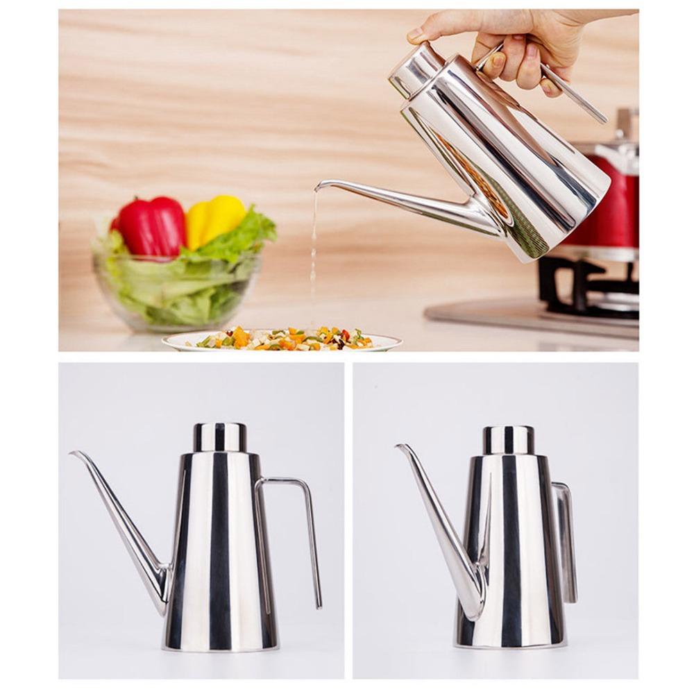 850ML Ölaufbewahrungsbehälter 304 Edelstahl Ölkanne Topf Olivenölspender Küche Kochen